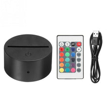 Load image into Gallery viewer, Modern Black USB Cable Remote Control Night Light Touch Switch Acrylic 3D Led Night Lamp
