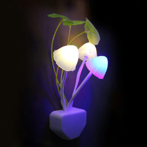 Mushroom Lamp Fungus Night Light EU & US Plug Light Sensor AC110V-220V 3 LED
